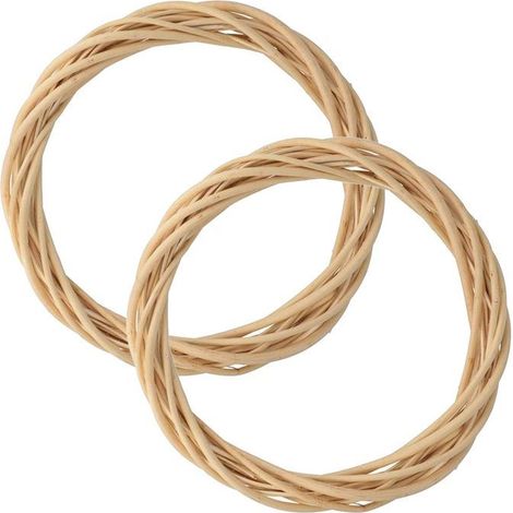 2 couronnes décoratives en osier 25 cm (1/2)