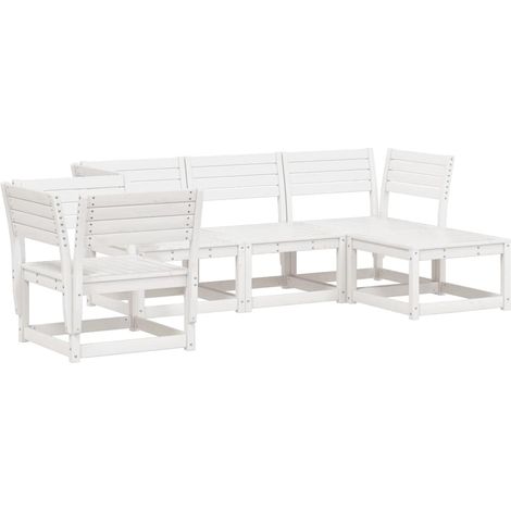 Maison Exclusive - Set Salotto da Giardino 5 pz Bianco in Legno Massello di Pino
