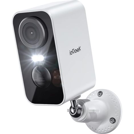 Iegeek – Caméra de surveillance extérieure 2K WiFi sans fil – Vision nocturne couleur – Détection AI/PIR – Audio bidirectionnel – Étanchéité IP65