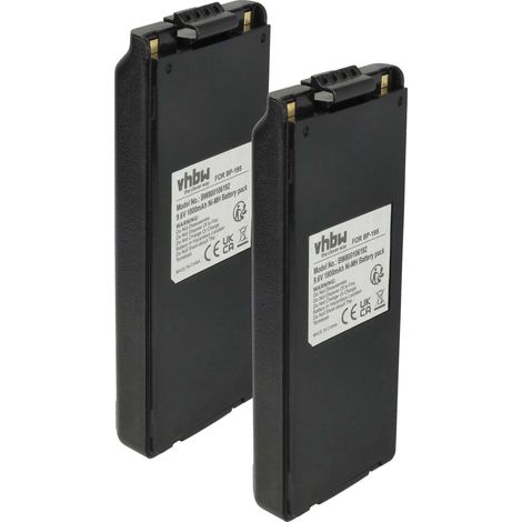 vhbw 2x Akku kompatibel mit Icom IC-40S, IC-A4C, IC-F3, IC-3FX, IC-A4, IC-A4E Funkgerät, Walkie Talkie (1800 mAh, 9,6 V, NiMH) + Gürtelclip