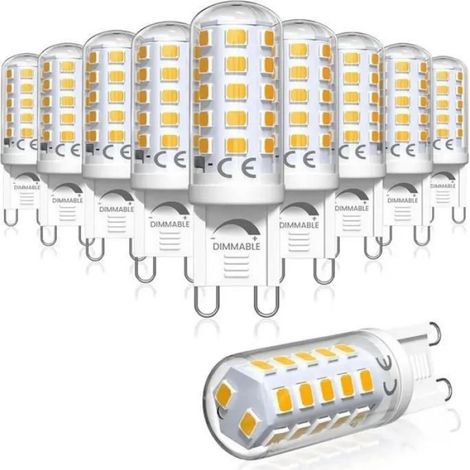 Ampoule G9 LED 4W Equivalent 35W G9 Halogène, 420LM, Mini Lampe, Blanc Chaud 3000K, Sans Scintillement, AC220-240V, Lot de 10 (1/4)