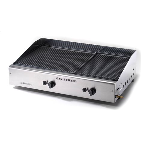 Barbecue Piastra di Cottura doppia a Gas GPL con Accensione Piezoelettrica in ghisa vetrificata Made in Italy (1/2)