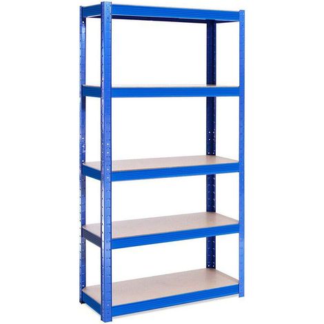 Blau Lagerregal Kellerregal Werkstattregal Schwerlastregal Einstellbar Regal bis 875 kg, 170x75x30cm Metall-Regal Regalsystem für Garage, Werkstatt, Speisekammer