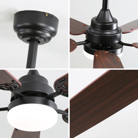 Ventilateur de Plafond 132 cm avec LED Dimmable, 5 Pales, Télécommande, Moteur DC