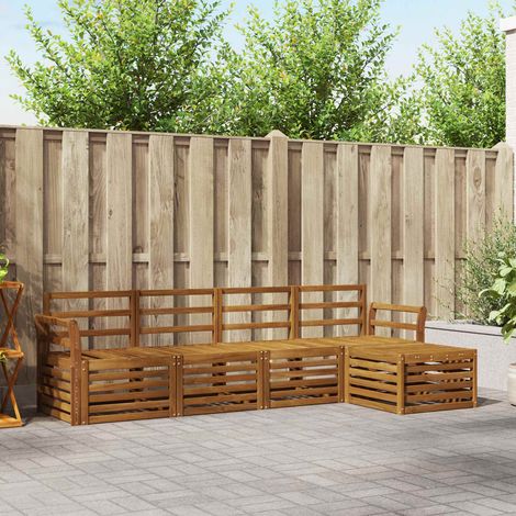 Sofagarnituren 5 pcs Natur Massivholz Akazie