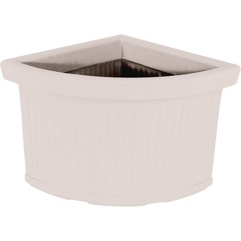 Vaso Fioriera angolare decorativa classica tradizionale 40x40 H34 in polimero resistente bianco per piante per giardini e terrazze - Made in Italy (1/5)