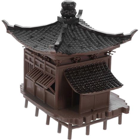 Pavillon miniature pour aquarium : Un ornement miniature de type bonsaï, inspiré des pavillons asiatiques, convenant aux aquariums, aux bassins à poissons et à la décoration de jardins zen miniatures. (1/5)