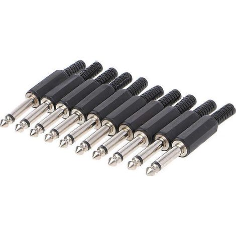 Adaptateur de connecteur mono mâle 1/4" 10 x 6,35 mm (noir) (1/5)