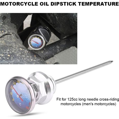 Varilla medidora de aceite para motocicletas de 125 cc, fabricada en aleación de aluminio, apta para motocicletas todoterreno, color plata.