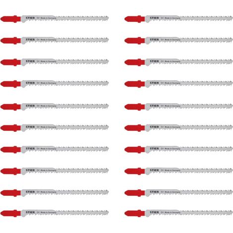 Lame de scie sauteuse STIER ST 95/2,2-3,2/1,45, bois pour coupes courbes extrêmes, double denture 20 pièces