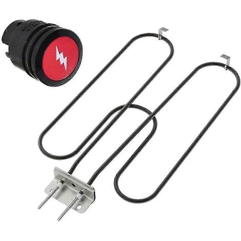 Éléments chauffants pour barbecue 70127 compatibles avec les barbecues Q240/Q2400, pièce de rechange 55020001, 230 V, 2200 W, avec couvercle de bouton. (1/5)