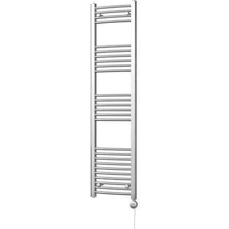 Zennor - Chrome Electric Towel Rail H1600mm x W400mm Curved 300w Thermostatic (1/3)