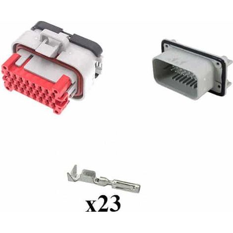 Kit Connettore Ampseal Maschio Femmina 23 Vie grigio da circuito stampato 90°