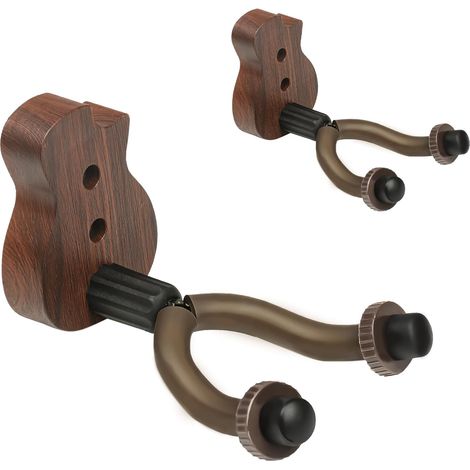 Support mural pour guitare, support universel mural pour guitare avec base, crochet de fixation pour guitare, ukulélé, accessoires pour guitare (lot de 2) (1/5)