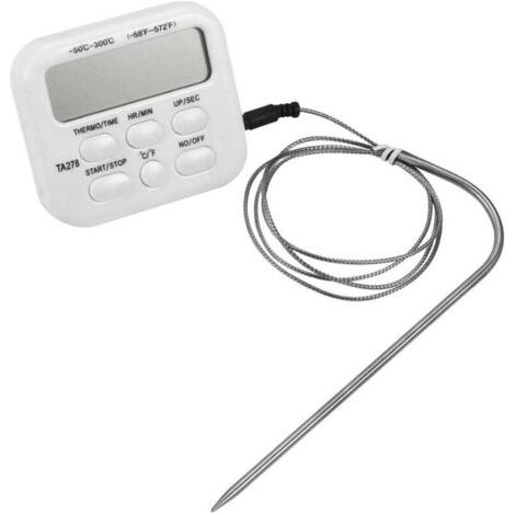 BUNTHAUS PA Thermomètre Cuisson Numérique Grand LCD avec Sonde Minuterie Four BBQ Fumeur Aliments (1/4)