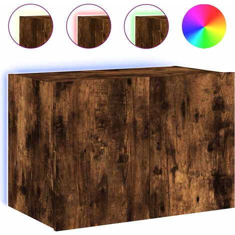 Maison Exclusive - TV-Wandschrank mit LED-Leuchten Räuchereiche 6 (1/5)