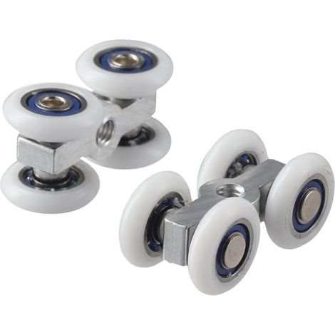 Lot de 2 rouleaux de porte en alliage de zinc résistant à la rouille et durable pour armoire Blanc (1/5)