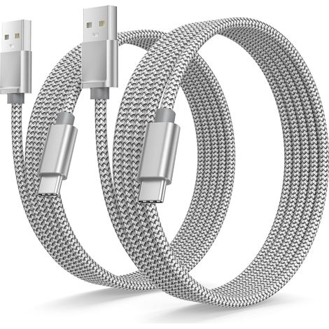 Câble Chargeur pour iPhone Duo 18 17 16 15 Pro,USB Type C Cordon Charge 2M 2 Pack pour iPad 10 11 12.9 Air 4 5 2024 Mini 6 7 2022 2021,Samsung Galaxy S24 S23 A54 A55,M34 M53 M33,M52 M42 M32 (1/5)