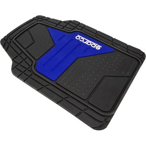 JEU DE 4 TAPIS PVC SPARCO GRIS/ BLEU