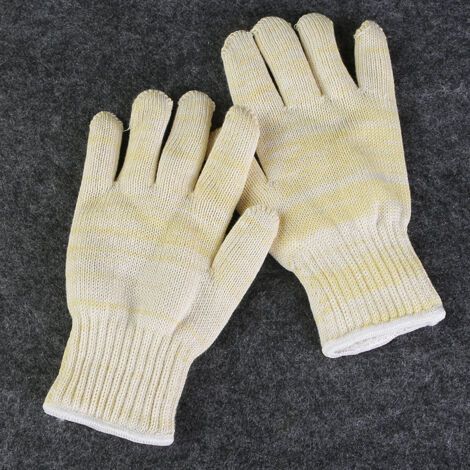 Guantes resistentes al calor para hornos y chimeneas, resistentes hasta 300 °C, talla única, color beige (2 pares). (1/4)
