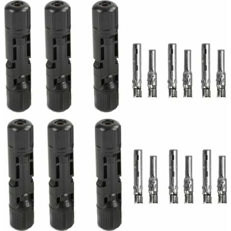SHINING HOUSE Conector solar 6 pares Conector de panel solar Conector de cable fotovoltaico Conector solar MC4 macho/hembra para panel solar fotovoltaico (1/4)