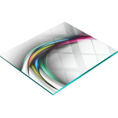 Dekoratives Schneide- und Servierbrett aus Glas, abstraktes Linienmuster, 60 x 52 cm (1/5)
