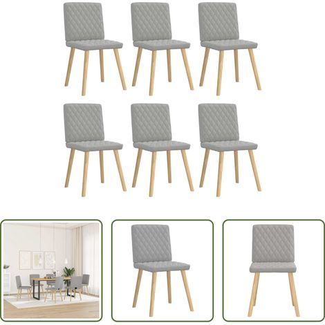 Sillas de comedor gris nube - Sillas de comedor 6 uds tela gris nube (1/5)