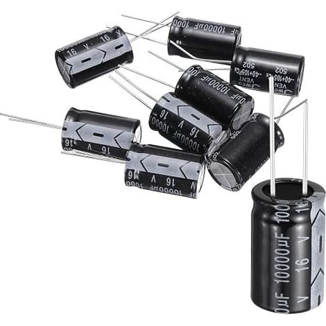 8Pcs 10000uF 16V 16x26mm Condensateur Électrolytique Noir (1/5)