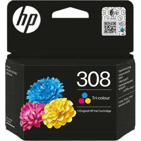 Cartucho de tinta tricolor HP 308 7FP20UELS1, 1 unidad.
