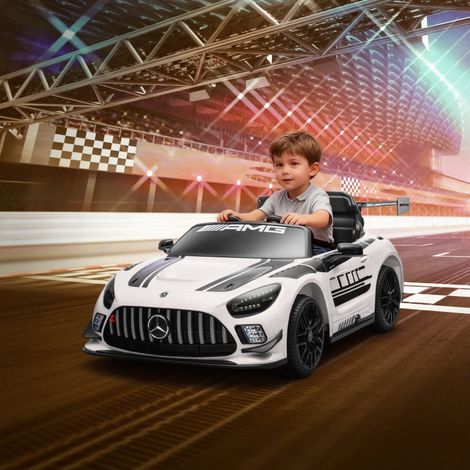 Mercedes Électrique,voiture pour enfants,batterie 12V,lumières LED,fonction musique,klaxon,3-8 ans,blanc