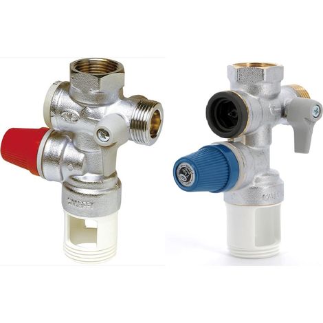 Thermador – Groupe de sécurité 3/4'' – Laiton chromé avec siège inox – Normes NF, ACS – Protection chauffe-eau jusqu'à 10 kW – Installation verticale