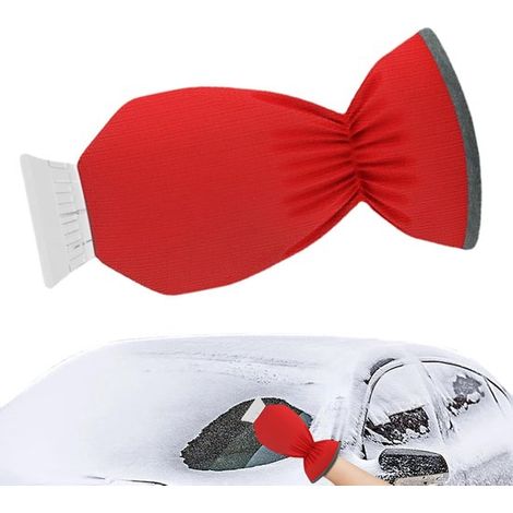 Raschietto per ghiaccio con guanto - Pala da neve per auto - Pulizia parabrezza - Isolamento termico - 355 x 16 cm - Rosso (1/5)