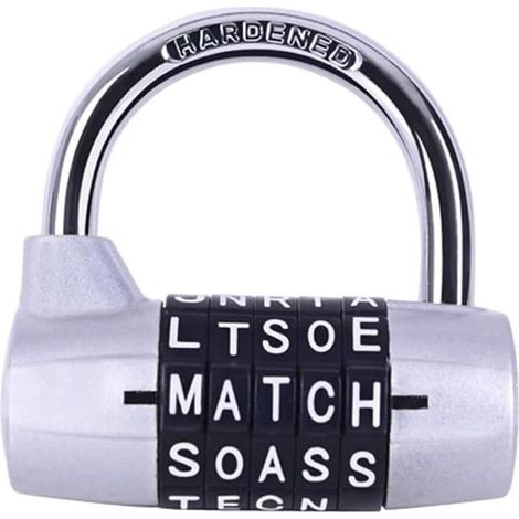 Serrure de casier de salle de sport, serrure à 5 lettres, serrure à combinaison à 5 chiffres, cadenas de sécurité pour casier de salle de sport, casier de sport, clôture, étui, rangeme (1/5)