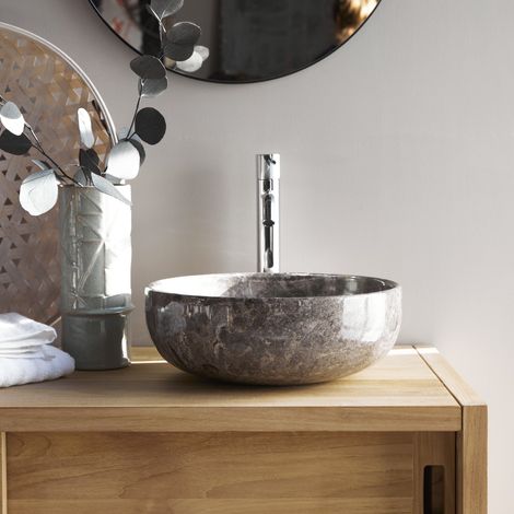 Vasque ronde en marbre Pia light grey (1/5)