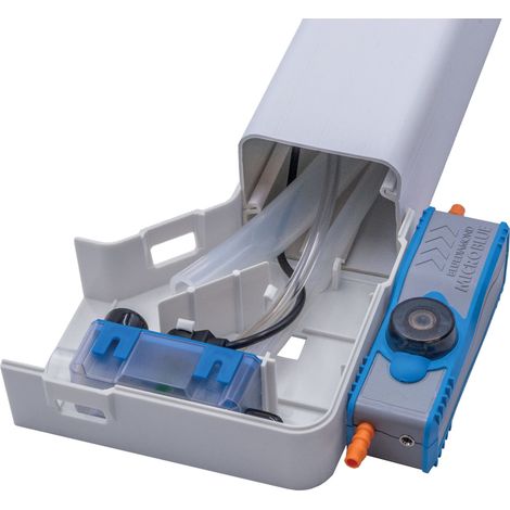 Pompe MicroBlue à réservoir avec goulotte d’angle blanche