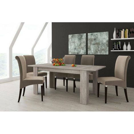 Dmora Mesa de comedor extensible, Consola extensible, Mesa moderna con extensión, 160 / 220x88h80 cm, Color roble, con embalaje reforzado (1/5)
