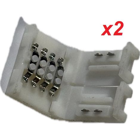 Kit de 2 connecteurs de jonction pour bandeau LED flexible largeur 10mm à clipser ou à cabler (4 fils) RGB IP20 TRAJECTOIRE
