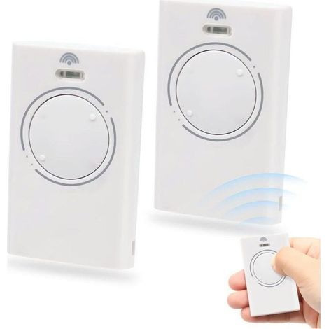 SABIR Lot de 2 télécommandes de portail universelles 868 MHz à 2 canaux, compatibles avec les modèles XT2 868 SLH LR, blanches. (1/4)