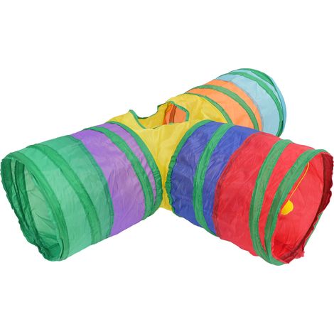 Tunnel pour Chat 3 Voies Pliable en Toile Robuste Jouet Intérieur Extérieur Diamètre 24,5cm Portable pour Chats et Chiots (1/5)