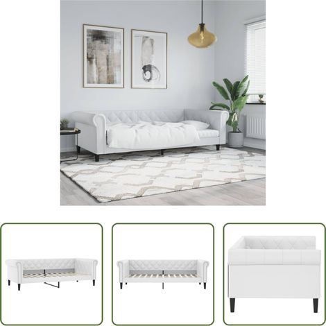 Sofa-Bett - Tagesbett Weiß 80x200 cm Kunstleder (1/5)