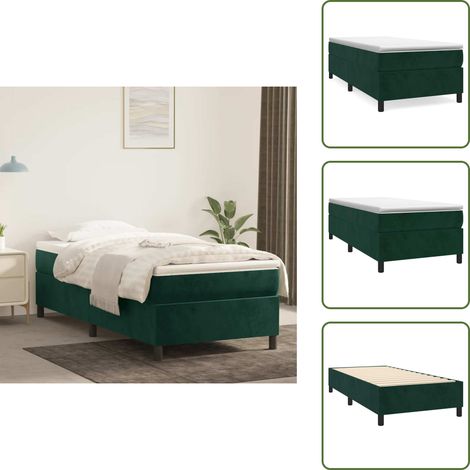 Boxspringbett mit Matratze Dunkelgrün 80x200 cm Samt - Samtbett - Boxspringbett - Doppelbett - Bettenrahmen - Luxusbett (1/5)