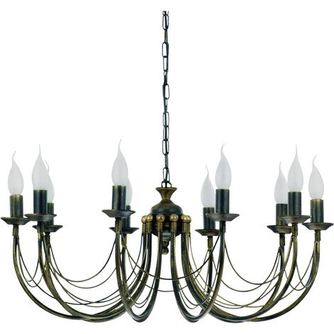 Lampadario Nowodvorski Ares metallo nero/oro Ø74 10xE14 (1/2)