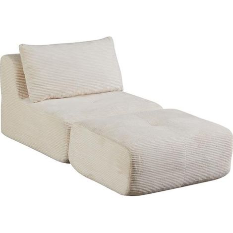 Sofa 1-Sitzer Relaxsessel mit Hocker, Cordstoff, ohne Montage