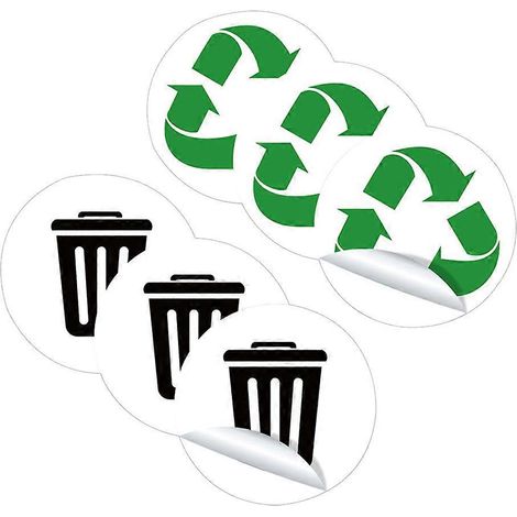 Lot de 3 autocollants de recyclage pour poubelles-12.8x12.8cm (1/3)