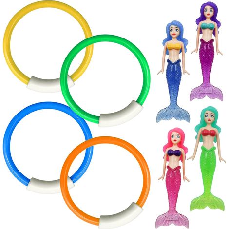 8 Pieces Diving Toys Child Diving Rings Swimming Pool Plastic Toy for Diving Training Children (1/5)