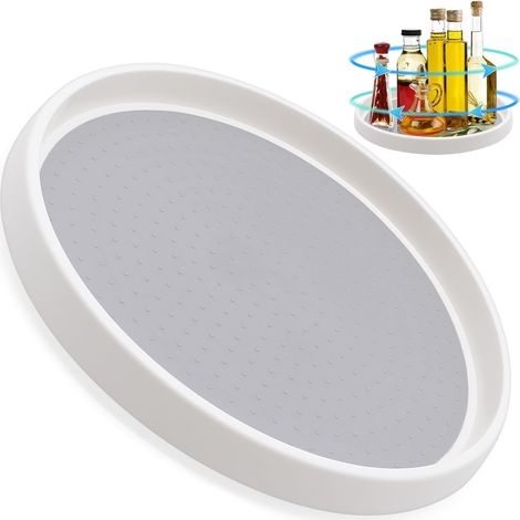 SHINING HOUSECarrousel à épices, carrousel de stockage d'épices, étagère à épices en plastique antidérapante pour armoire de réfrigérateur de cuisine et rangement de salle de bain (25 cm)