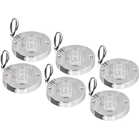 Feu de position LED 12V Rond Blanc Froid IP67 Étanche Universel pour Caravane Remorque Bateau Camion, Lampe Témoin Latérale (1/5)