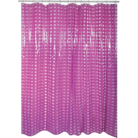 Rideau de Douche, en PVC, Revêtement antibactérien, 100% Vinyle, Design Moderne, Anneaux Inclus, Revêtement antibactérien et Hydrofuge, Lavable à 40°c, Violet, 180 x 200 cm (1/3)