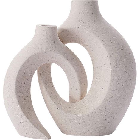 Vases circulaires creux nordiques en céramique, en forme de donut, accessoires pour la maison (1/5)