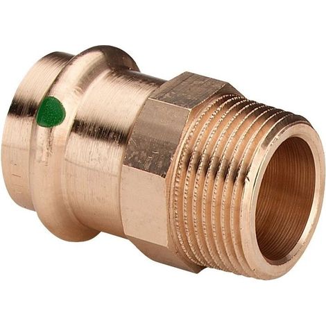 Conector recto de bronce para prensar hembra - macho fijo roscado 12x17 - 15